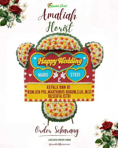 Karangan Papan Bunga Pernikahan di Bandaran